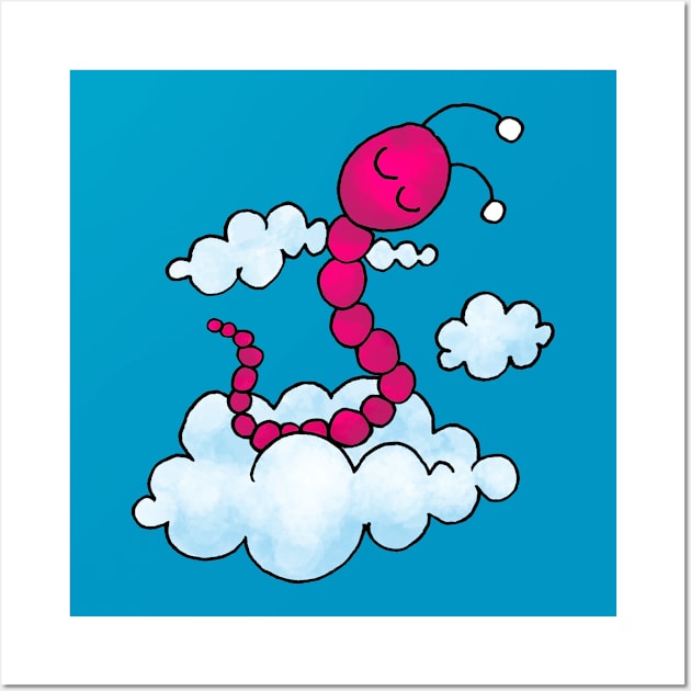 worm on cloud Wall Art by MerryDee